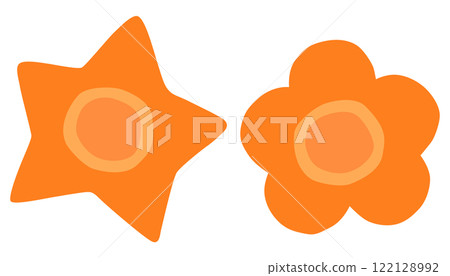Carrots cut into star and flower shapes vector material 122128992