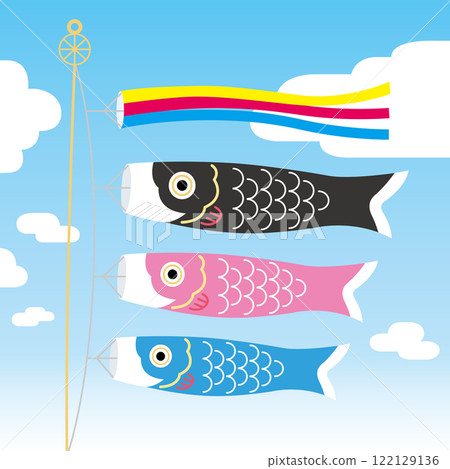鯉魚旗背景向量素材 122129136
