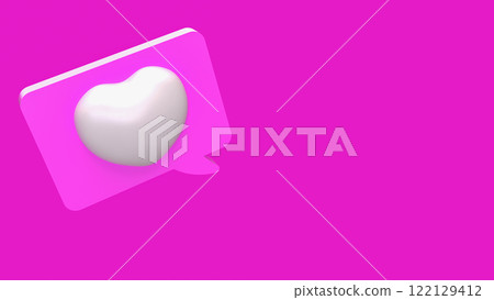 Heart on Balloon text on Pink Background 3d Rendering. Heart on Balloon text on Pink Background 3d Rendering. 122129412