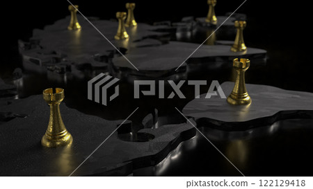 The Chess on world map for Business concept 3d Rendering. The Chess on world map for Business concept 3d Rendering. 122129418