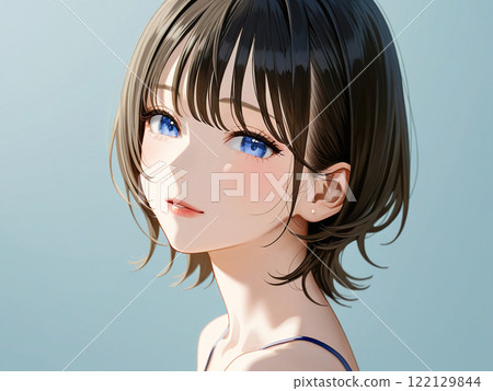 Short-haired beauty 122129844