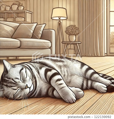 Sleeping cat 122130092