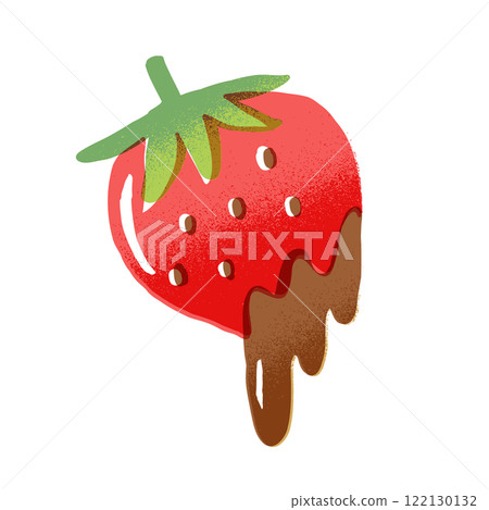 草莓巧克力火鍋手繪插畫素材 122130132