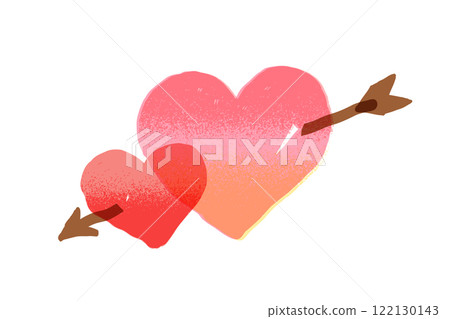 手繪的一顆心,裡面插著一支箭 手繪的一顆心,裡面插著一支箭 122130143