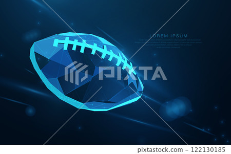 Futuristic Low-Poly Digital Football Illustration 122130185
