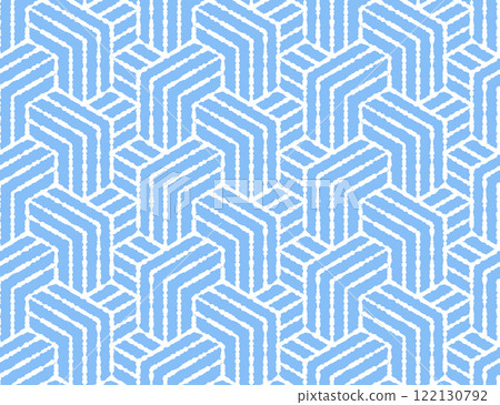 Abstract geometric pattern with stripes, lines. Seamless vector background. White and blue ornament. Simple lattice graphic design Abstract geometric pattern with stripes, lines. Seamless vector background. White and blue ornament. Simple lattice graphic design 122130792