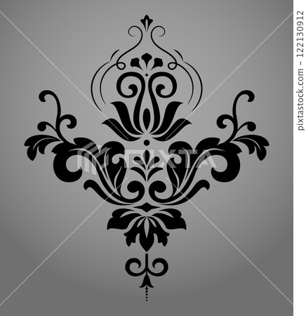 Damask graphic ornament. Floral design element. Black and gray vector pattern Damask graphic ornament. Floral design element. Black and gray vector pattern 122130912