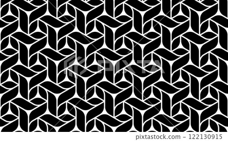 Abstract geometric pattern. A seamless vector background. White and black ornament. Graphic modern pattern. Simple lattice graphic design. Abstract geometric pattern. A seamless vector background. White and black ornament. Graphic modern pattern. Simple lattice graphic design. 122130915