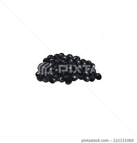Vector element in the style of a hand-drawn drawing with black sturgeon caviar 122131060