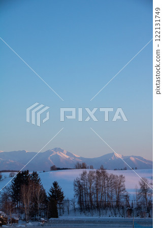 beautiful sunset in winter beautiful sunset in winter 122131749