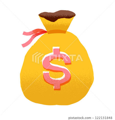 hand-drawn illustration material of dollar bag 122131848