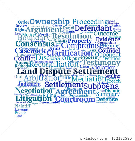 Land Dispute Settlement Word Cloud Land Dispute Settlement Word Cloud 122132589