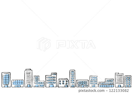 以畫筆描邊手繪的城市景觀插圖 122133082