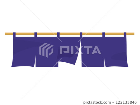 Curtain, 5 width, navy blue, curled 122133846