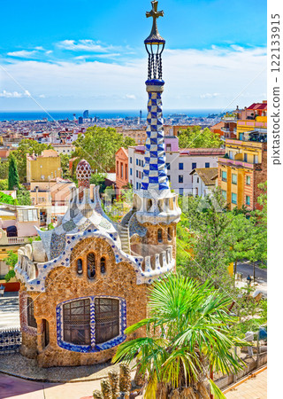 Barcelona. Gorgeous and amazing Park Guel . Barcelona. Gorgeous and amazing Park Guel . 122133915