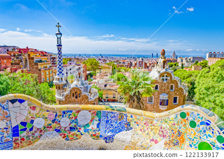 Barcelona. Gorgeous and amazing Park Guel . 122133917