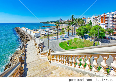Seafront of Sitges,a beautiful town near Barcelona. 122133940