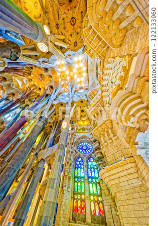 Sagrada Familia,beautiful and majestic interior view. Sagrada Familia,beautiful and majestic interior view. 122133960