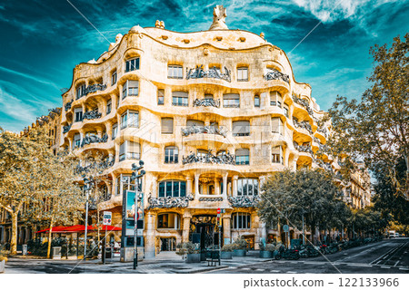 Barcelona. Casa Mila (La Pedrera) House Mila,is a modernist building. 122133966