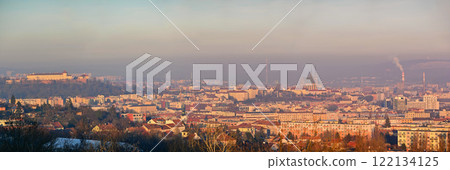 Brno city in the Czech Republic. Europe. Petrov - Cathedral of Saints Peter and Paul and Spilberk castle. Beautiful old architecture and a popular tourist destination. Photography of the city Brno city in the Czech Republic. Europe. Petrov - Cathedral of Saints Peter and Paul and Spilberk castle. Beautiful old architecture and a popular tourist destination. Photography of the city 122134125