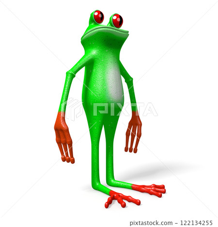 Cartoon frog on white background Cartoon frog on white background 122134255