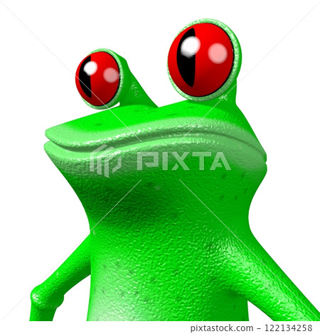 Cartoon frog on white background Cartoon frog on white background 122134258