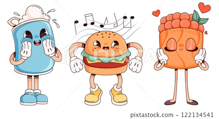 Fastfood cartoon character collection Fastfood cartoon character collection 122134541