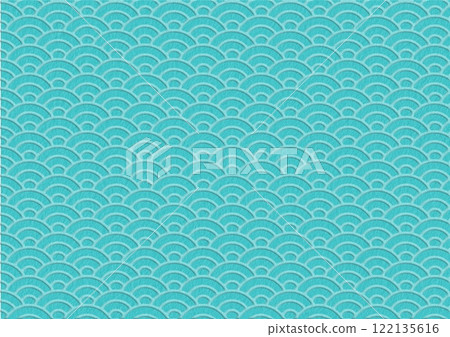 Blue background with Seigaiha pattern Blue background with Seigaiha pattern 122135616