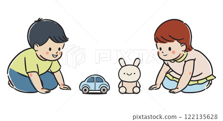 younger, playing, baby boy 122135628