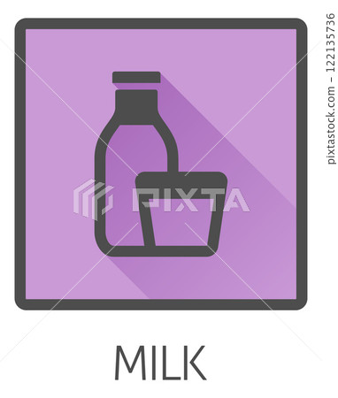 Milk Dairy Lactose Bottle Glass Food Allergy Icon Milk Dairy Lactose Bottle Glass Food Allergy Icon 122135736