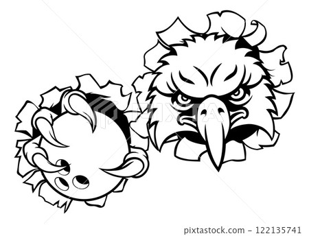 Eagle Hawk Bowling Ball Bald Eagles Mascot 122135741