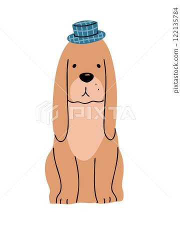 Spaniel dog in a hat 122135784