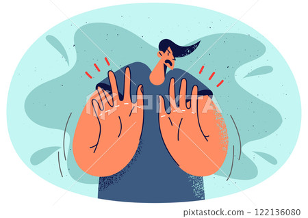 Decisive man show no gesture Decisive man show no gesture 122136080