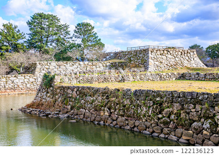Hagi Castle ruins in winter, Hagi City, Yamaguchi Prefecture 122136123