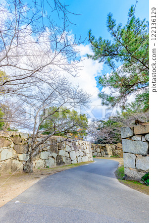 Hagi Castle ruins in winter, Hagi City, Yamaguchi Prefecture 122136129