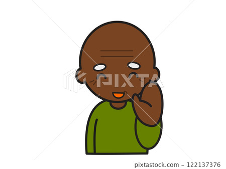 A black grandfather greeting with a smile A black grandfather greeting with a smile 122137376