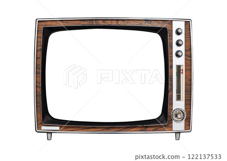 Classic wood framed vintage television 122137533