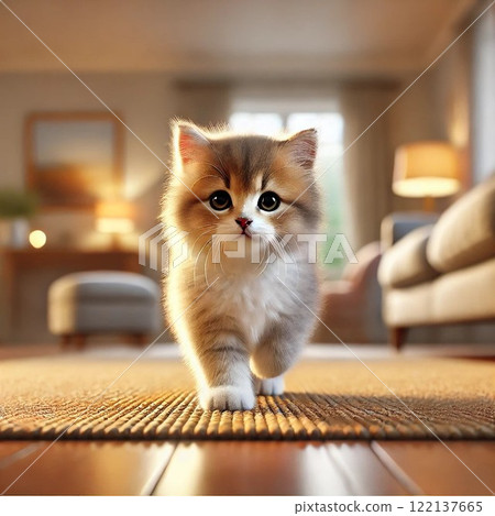 Munchkin kitten coming towards you 122137665