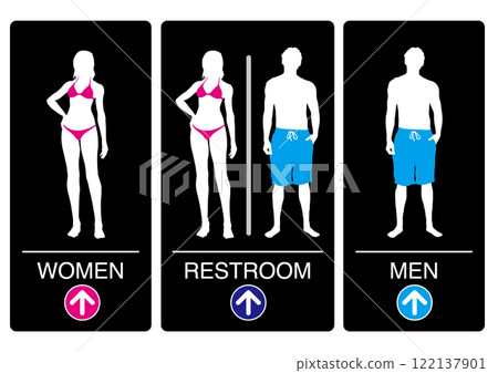廁所標記直線方向 122137901