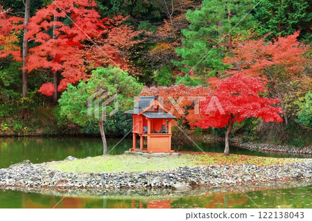 [京都府]晴朗的日子，淨琉璃寺庭園的紅葉 122138043