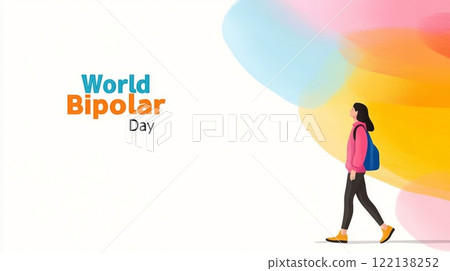 Celebrating World Bipolar Day with vibrant colors symbolizing emotional diversity and awareness 122138252