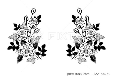 Symmetrical composition contour rose Symmetrical composition contour rose 122138260