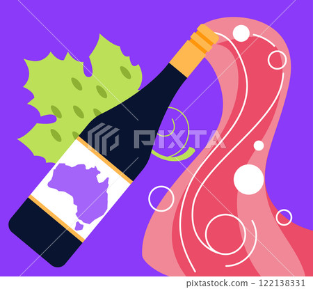 Wine from Australia - modern colored vector illustration 122138331