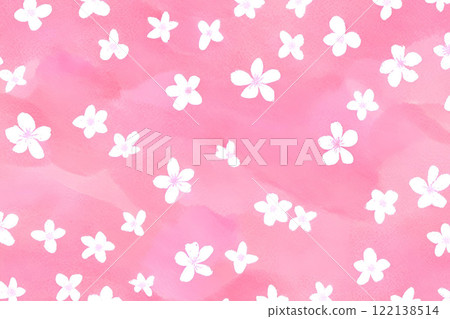 紅色日本紙上的櫻花 122138514