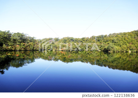 The mysterious lake surface and reflections seen from the walking course in Tsugaru Juniko Natural Recreation Forest The mysterious lake surface and reflections seen from the walking course in Tsugaru Juniko Natural Recreation Forest 122138636