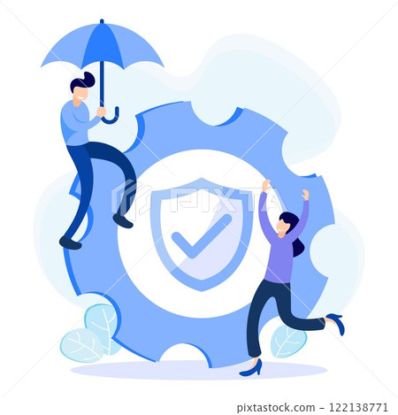 Illustration vector graphic cartoon character of employee insurance Illustration vector graphic cartoon character of employee insurance 122138771