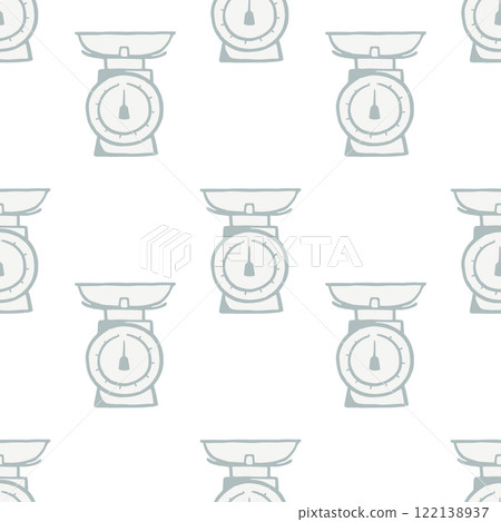 Hand drawn retro scale seamless pattern Hand drawn retro scale seamless pattern 122138937