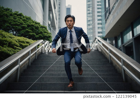 匆忙奔跑的商人 AI 產生的圖像 122139045