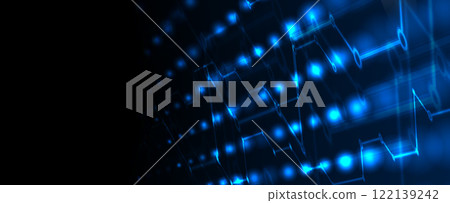 Abstract glowing technology and network concept 122139242