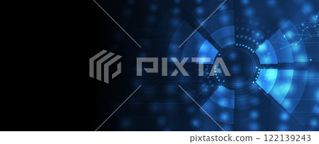 Abstract glowing technology and network concept 122139243